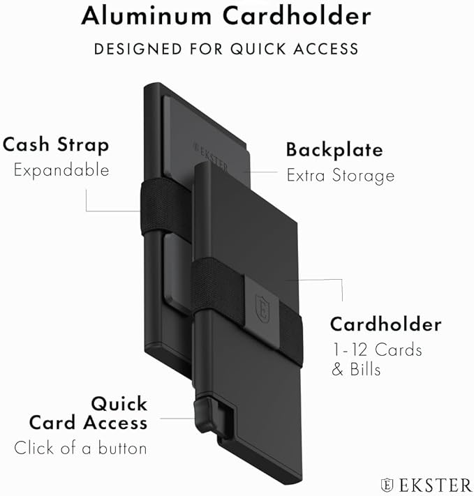 Ekster Aluminum Cardholder Wallet for Men | Metal Wallets with RFID Blocking Layer | Slim & Minimalist Aluminum Wallet with Push Button for Quick Card Access