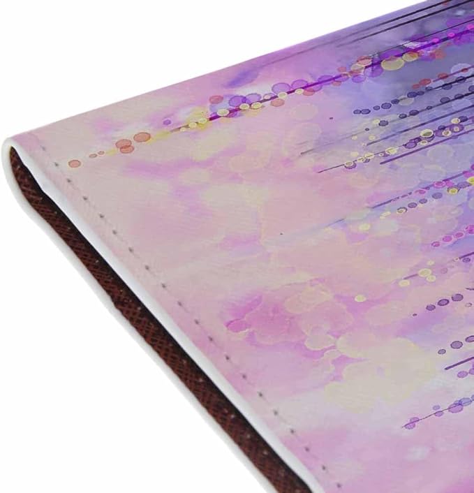 Violet Flowers Passport Holder for Travel Purple Floral Wisteria In Blossom PU Leather Passport Cover Wallet Cute Passport Card Holder for Women and Men