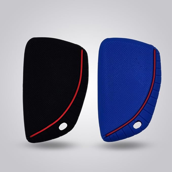 Autobase Silicone Key Fob Cover for 2022 2023 2024 2025 2026 Chevy Equinox Silverado 1500 GMC Sierra 1500 Canyon | 2024 2025 2026 Silverado 2500HD 3500HD | 2-Pack in Black & Blue