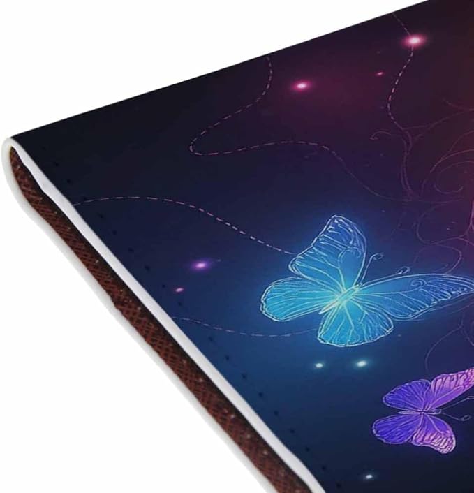 Butterfly Passport Holder for Travel Glowing Glow Magic Creative PU Leather Passport Cover Wallet Cute Passport Card Holder for Women and Men