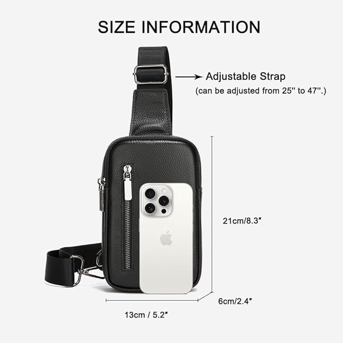 Sireck Crossbody Bag,Cross Body Fanny Packs for Men Women Trendy,Black Small Sling Phone Chest Bag for Workout Running