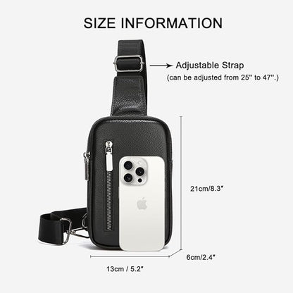 Sireck Crossbody Bag,Cross Body Fanny Packs for Men Women Trendy,Black Small Sling Phone Chest Bag for Workout Running