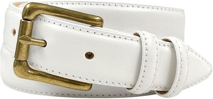 Adam Gold Men's Genuine Full-Grain Cowhide Leather Dress Belt 1-1/8"(30mm) Wide Polished Buckle