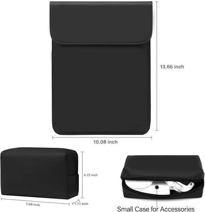 MOSISO Laptop Case 13.3 inch, 13-13.3 inch Laptop Sleeve Compatible with MacBook Neo 13 A18 Pro A3404 /Air 13/Pro 13/Pro 14 M5 M4 M3 M2 M1, Faux Suede Leather Case with Small Bag, Black