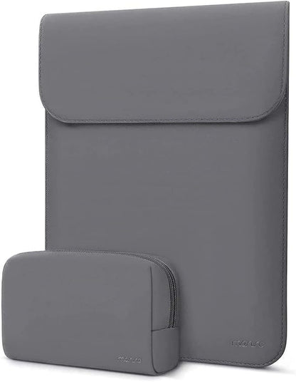 MOSISO Laptop Case 13.3 inch, 13-13.3 inch Laptop Sleeve Compatible with MacBook Neo 13 A18 Pro A3404 /Air 13/Pro 13/Pro 14 M5 M4 M3 M2 M1, Faux Suede Leather Case with Small Bag, Space Gray