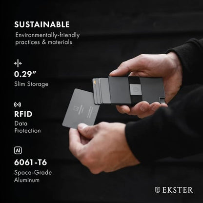 Ekster Aluminum Cardholder Wallet for Men | Metal Wallets with RFID Blocking Layer | Slim & Minimalist Aluminum Wallet with Push Button for Quick Card Access