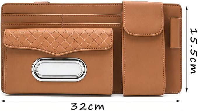 Car Sun Visor Organizer for Lexus LC 2017–2025 2026 Z100,Multi-Pocket Auto Visor Storage Pouch with Tissue Holder,Eyeglass Case,Card Slots & Pen Holder,Sun Visor Organizer