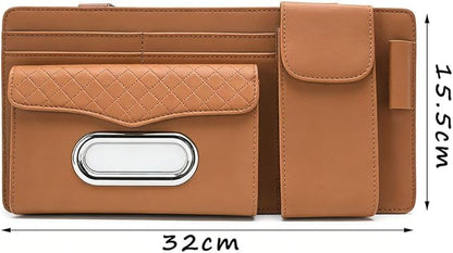 Car Sun Visor Organizer for Lexus LC 2017–2025 2026 Z100,Multi-Pocket Auto Visor Storage Pouch with Tissue Holder,Eyeglass Case,Card Slots & Pen Holder,Sun Visor Organizer