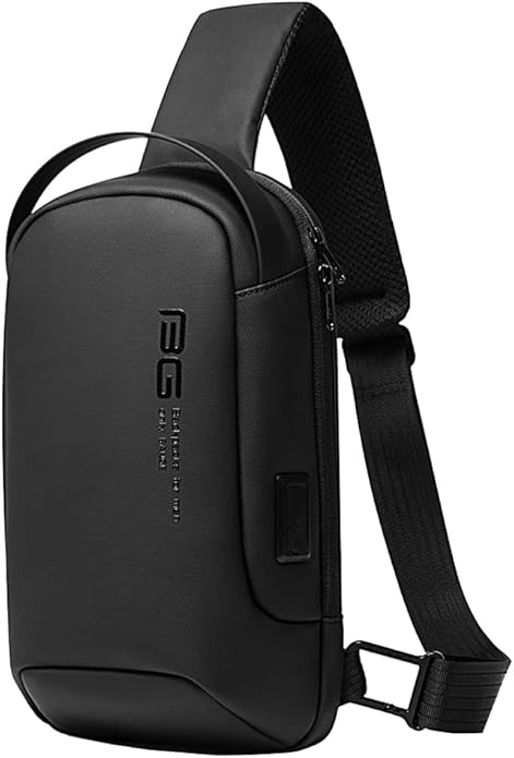 Hebetag Leather Sling Bag Crossbody Backpack for Men Women Travel Outdoor Camping