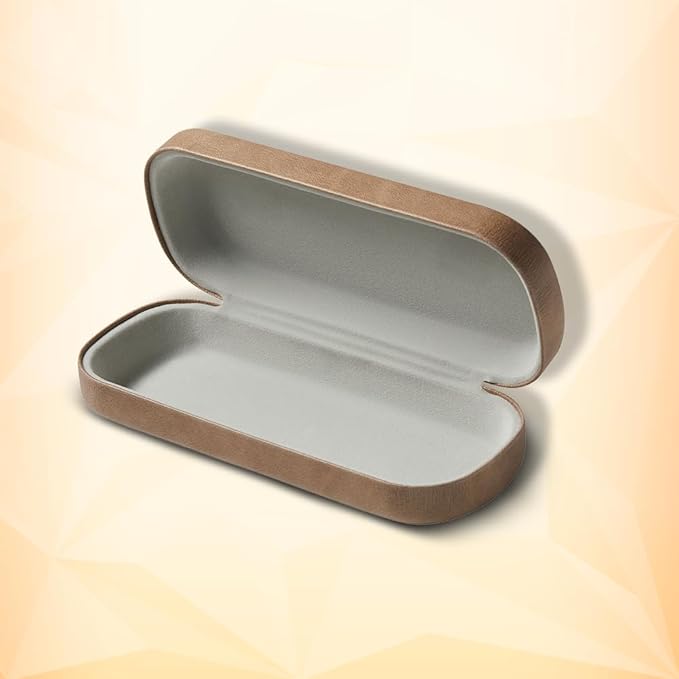 Rounded Rectangle Glasses Case – Hard Shell PU Leather Eyewear Case with Soft Lining & Magnetic Closure