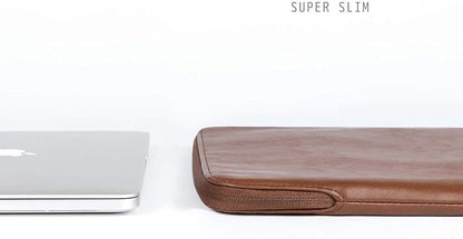 Comfyable Slim Laptop Sleeve Compatible with 13 Inch MacBook Air 13 in M5 M4 M3 M2, 13" MacBook Pro/Neo, PU Leather Bag Water-Resistant Cover Case, Brown