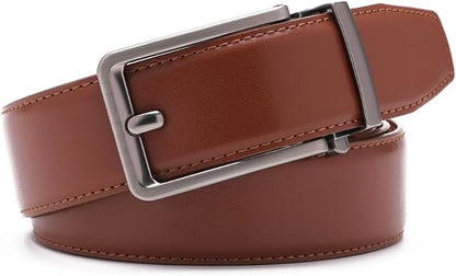 Fabio Valenti Mens Belt,Ratchet Belt Dress with 1 3/8" Genuine Leather with Easier Adjustable Buckle, Trim to Fit
