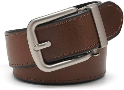 Fabio Valenti Men's Genuine Leather Ratchet Dress Belt with Automatic Buckle, Adjustiable Sizes, Handmade, All leather Strap