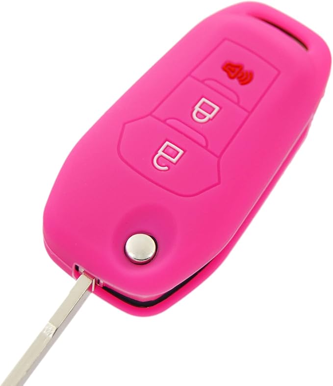 Silicone Key Fob Cover Remote Protector for Ford F150 F250 F350 F450 F550 Raptor Ranger Transit Fusion Bronco EcoSport Escape Explorer Expedition Lightning Maverick XLT (Flip Key)