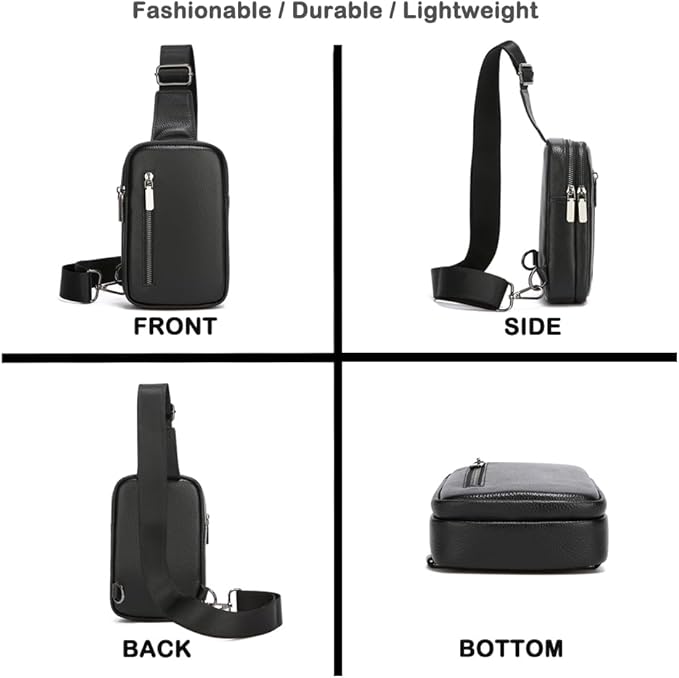 Sireck Crossbody Bag,Cross Body Fanny Packs for Men Women Trendy,Black Small Sling Phone Chest Bag for Workout Running
