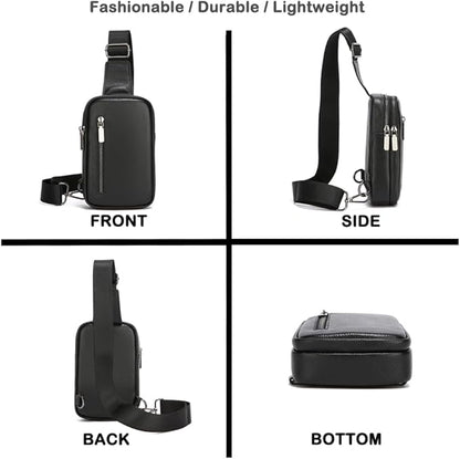 Sireck Crossbody Bag,Cross Body Fanny Packs for Men Women Trendy,Black Small Sling Phone Chest Bag for Workout Running