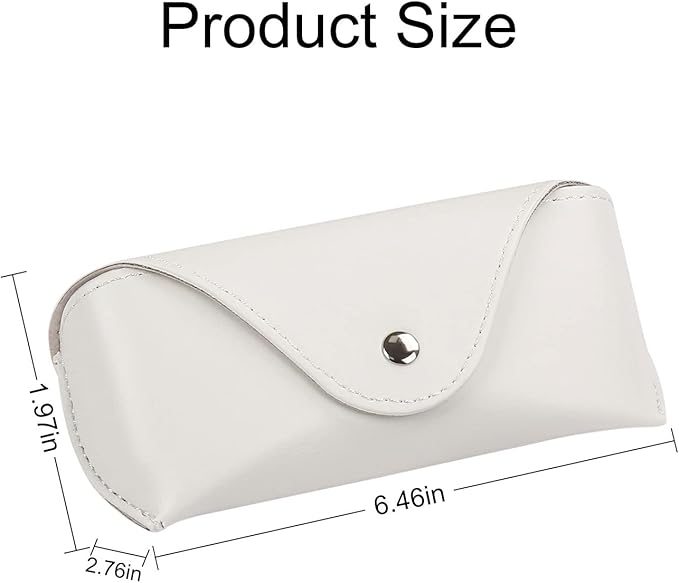 LogHog Portable Leather Glasses Case,Flexible Sunglasses Pouch Slim Case for Women Men Horizontal Eyeglass Case