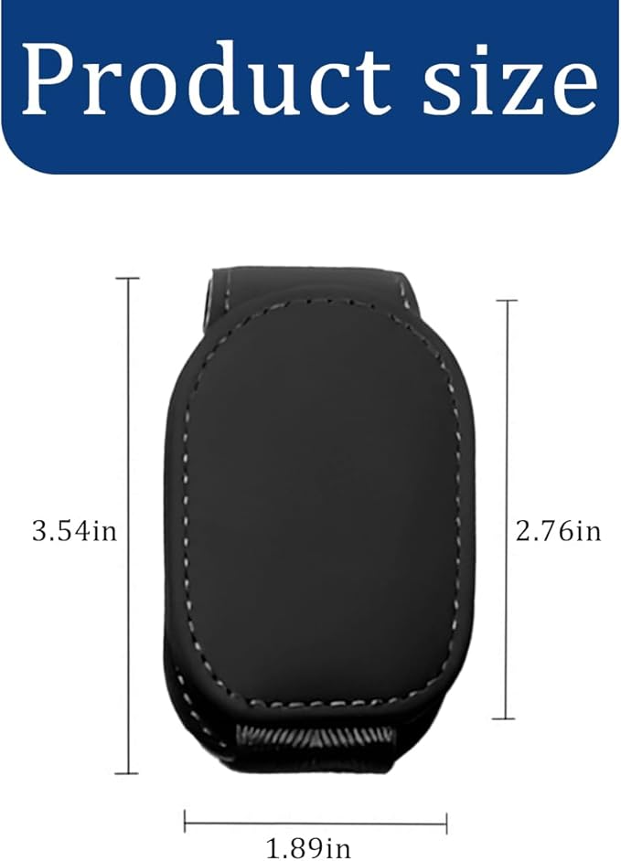 Car Sunglass Holder, Magnetic Leather Vehicle Sun Visor Eyeglass Hanger Clip, Automotive Interior Sunglass Ticket Card Organizer Mount Accessories, Universal for Most Cars (Black)