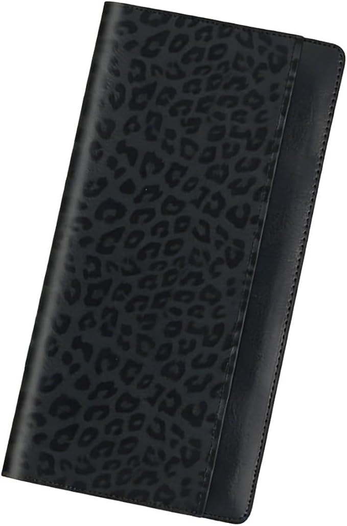 Car Registration and Insurance Holder, PU Leather Insurance License and Registration Card Holder with Magnetic Closure, Document Holder Organizer for License, Cards and Documents (Leopard)