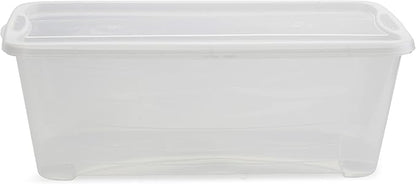 Life Story 6 Liter Shoe, Accessory, and Closet Plastic Storage Box Multi-Purpose Lidded Stacking Tote Containers, Clear (50 Pack)