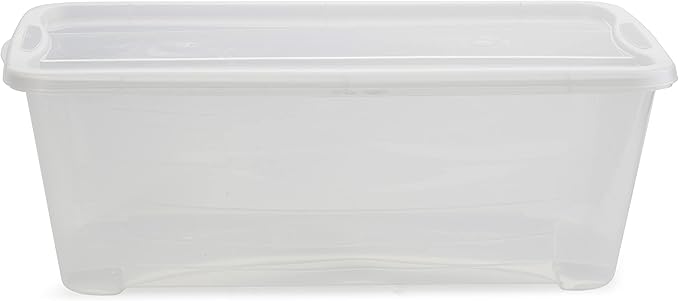 Life Story 6 Liter Shoe, Accessory, and Closet Plastic Storage Box Multi-Purpose Lidded Stacking Tote Containers, Clear (30 Pack)