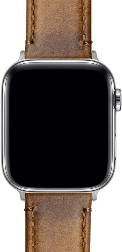 BARTON WATCH BANDS - Top Grain Leather Watch Bands Compatible with Apple Watch Models - 1, 2, 3, 4, 5, 6, 7, 8, 9, 10, SE, Ultra & Ultra 2