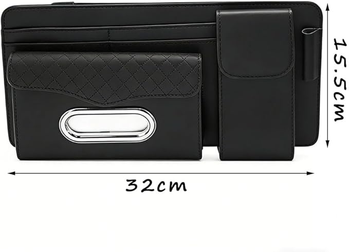Car Sun Visor Organizer for Lexus LC 2017–2025 2026 Z100,Multi-Pocket Auto Visor Storage Pouch with Tissue Holder,Eyeglass Case,Card Slots & Pen Holder,Sun Visor Organizer