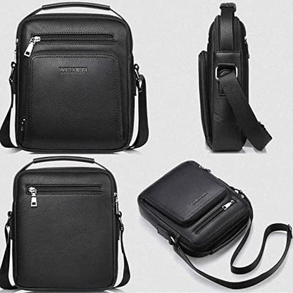 Zipper Buckle Leather Messenger Bag Crossbody Shoulder Bag Vintage Handle Bags | Zipper, Buckle, Leather, Vintage