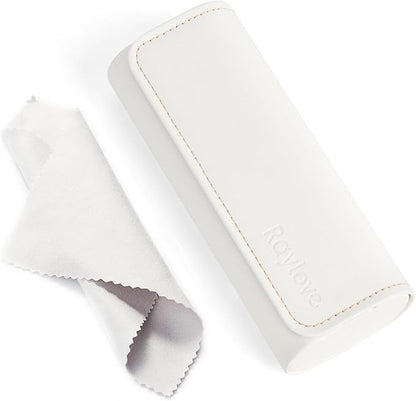 RayLove Glasses Case Hard Shell, Travel Sunglasses Case, Leather Hard Eyeglass Case for Women, Reading Glasses Case for Men