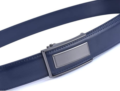 Men’s Belt Beltox Ratchet Dress Leather Buckle Belt Black Brown Blue 1 3/8” Gift Box