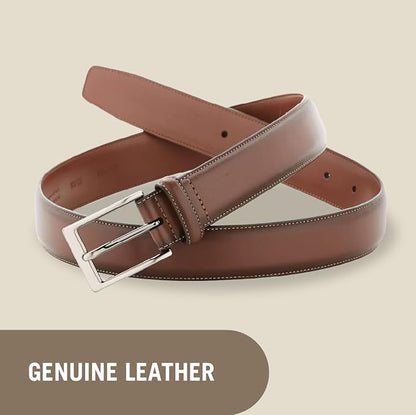 Perry Ellis Men's Portfolio Amigo Leather 1.25" Width Dress Belt (Available in Big & Tall)