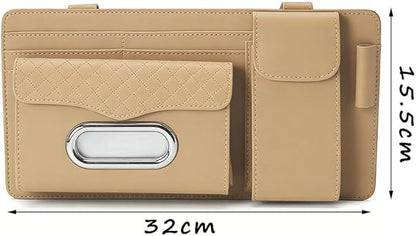Car Sun Visor Organizer for Lexus LC 2017–2025 2026 Z100,Multi-Pocket Auto Visor Storage Pouch with Tissue Holder,Eyeglass Case,Card Slots & Pen Holder,Sun Visor Organizer