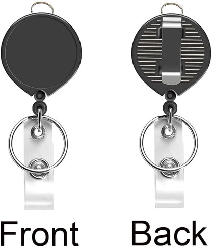 AMUU Black Nylon Neck Lanyard with PU Leather Vertical ID Badge Holder and Retractable Badge Reel,Lanyard,for Keys Kids Women Men,Cruise,1 Pack