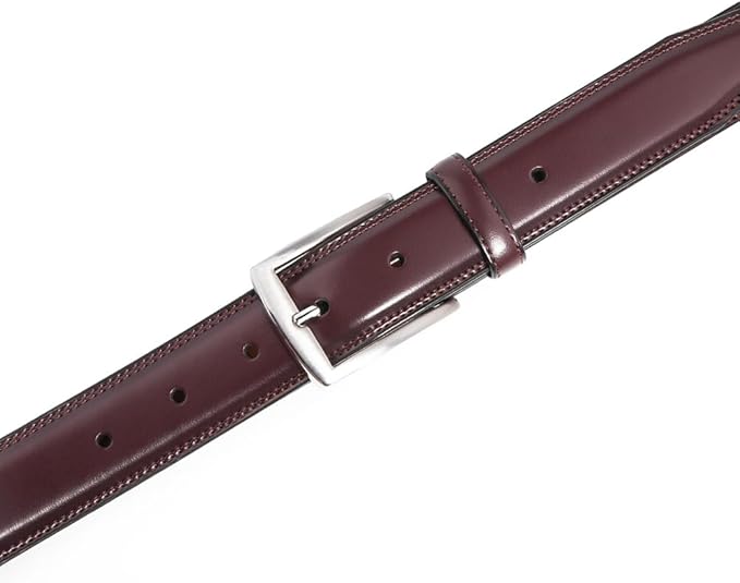 Mens Genuine Leather Dress Belt for Men, Handmade, 100% Cow Leather,Classic Casual and Business Belt Prong Buckle