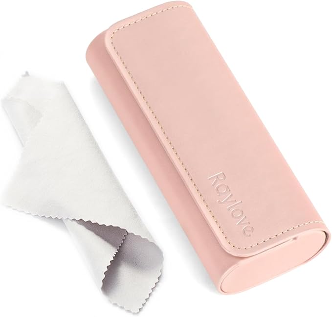 RayLove Glasses Case Hard Shell, Travel Sunglasses Case, Leather Hard Eyeglass Case for Women, Reading Glasses Case for Men