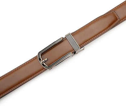 Men's Belt, Leather Ratchet Belt For Men's Dress 3.0cm,1 1/8" Size Adjusted Automatic Buckle