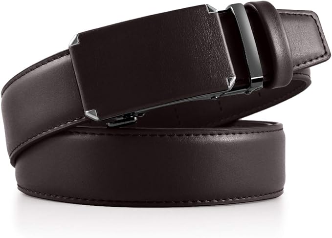 DOOPAI Belt Men, Ratchet Dress Adjustable 1 3/8" Sliding Leather Designer, Size Length Can be Cut, with Gift Box