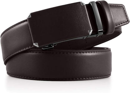 DOOPAI Belt Men, Ratchet Dress Adjustable 1 3/8" Sliding Leather Designer, Size Length Can be Cut, with Gift Box
