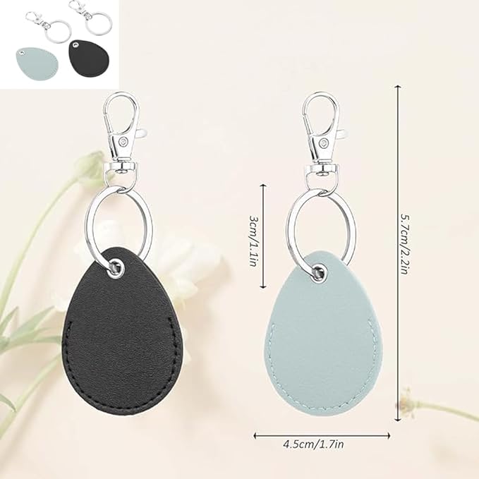 5 Pack RFID Key Fob Holder PU Leather Proximity ID Card Key Chain Protector Case Cover with Key Carabiner Clip Keychain Rings Keeper for 125khz RFID Keyfob Token Tag Door Entry Access Control
