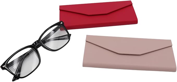 Real Sic Glasses Case for Men and Women - Magnetic Folding Hard Shell Sunglass Holder - Inspired by Solid Color