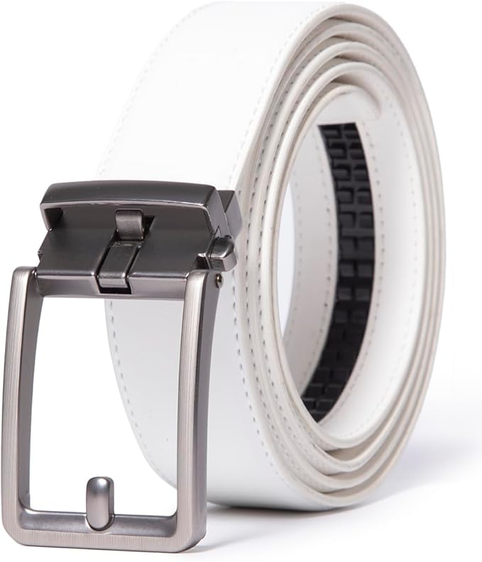 Fabio Valenti Mens Belt,Ratchet Belt Dress with 1 3/8" Genuine Leather with Easier Adjustable Buckle, Trim to Fit