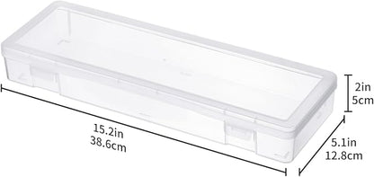 novelinks Plastic Small Storage Bins with Lids for Organizing, Mini Clear Storage Containers and Stackable Storage Box Organizer for Pencil Boxes, Task Boxes, Crayon Boxes (6 Pack Large)