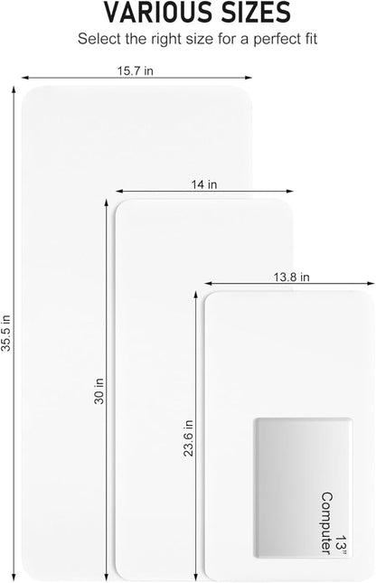 Desk Pad, 30" x 14" PU Leather Non-Slip Desk Mat Large Mouse Pad for Desktop, Waterproof Laptop Computer Writing Mat for Office, Home, Work, Gaming, White
