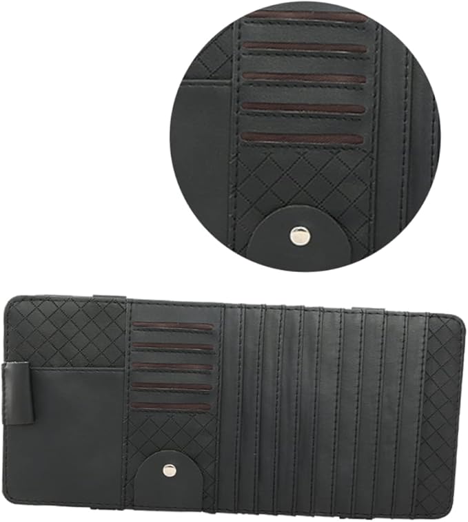 SHERCHPRY 2pcs Sun Visor Storage Bag Vehicle Storage Bag Cd Holder Car Visor Organizer Leather Organizer