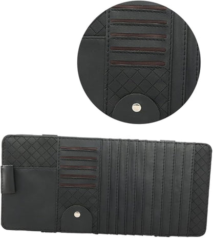 SHERCHPRY 2pcs Sun Visor Storage Bag Vehicle Storage Bag Cd Holder Car Visor Organizer Leather Organizer