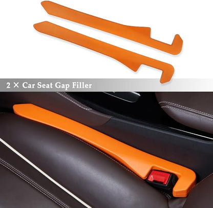 IHOTDER Super Flexible Car Seat Gap Filler,Durable Car Organizer Between Seats for Tightly Filling Seat Gaps,Universal CCar Side Seat Gap Filler CCar Accessories for Women & Men (Orange/2PCS)…