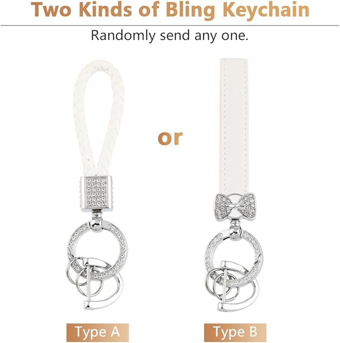 PIFOOG White Key Fob Cover for Jeep Grand Cherokee Compass Renegade Accessories TPU Soft Car Keys Case Shell Protector Bling Keychain 5 Buttons Girly Women Cute