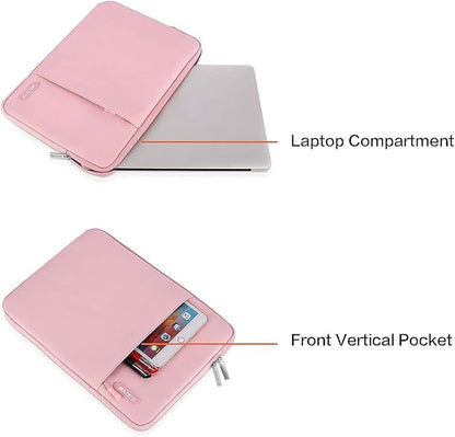 MOSISO Laptop Case 16 inch, 15-15.6 inch Laptop Sleeve Compatible with MacBook Pro 16 M5 M4 M3 M2 M1, HP Acer Dell Lenovo ASUS, Polyester Vertical Computer Sleeve Bag with Pocket, Pink