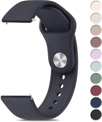 Meliya 22mm Watch Bands Quick Release Replacement Wristband, Soft Silicone Sport Replacement Straps for Men Women