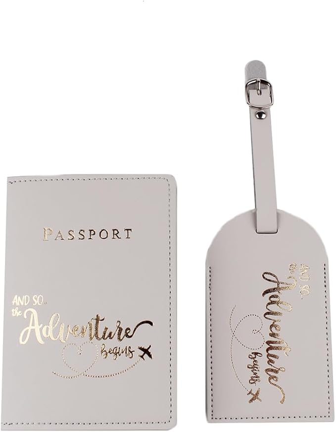 Belsmi Passport and Luggage Tags Set Travel Suitcase Tag (Grey)